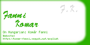 fanni komar business card